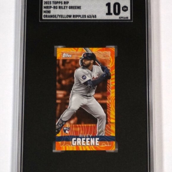 2023 Topps Rip Mini Orange Yellow Ripple Rookie Riley Greene RC /65 SGC 10 - Picture 1 of 2